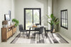 Arlo 5pc Dining Set with Table & 4 Charcoal Chairs, Sintered Stone & Metal, 55"W - Charcoal & Grey/Black | Ensemble de salle à manger Arlo 5 pièces en pierre frittée et métal avec table de 55 po (L) et 4 chaises anthracites - anthracite, gris et noir