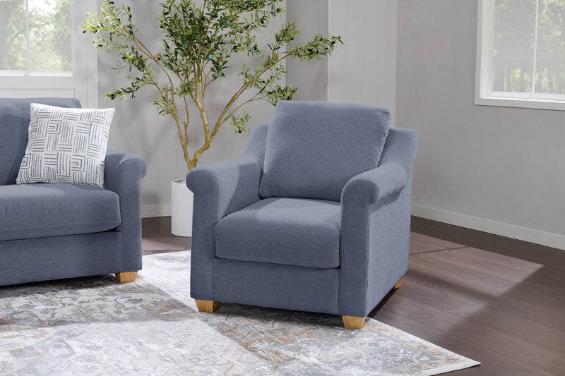 Fauteuil contemporain Finesse de 37 po en tissu de chenille - mousse de silex