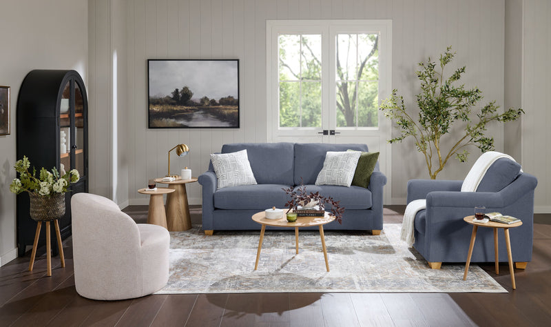 Fauteuil contemporain Finesse de 37 po en tissu de chenille - mousse de silex