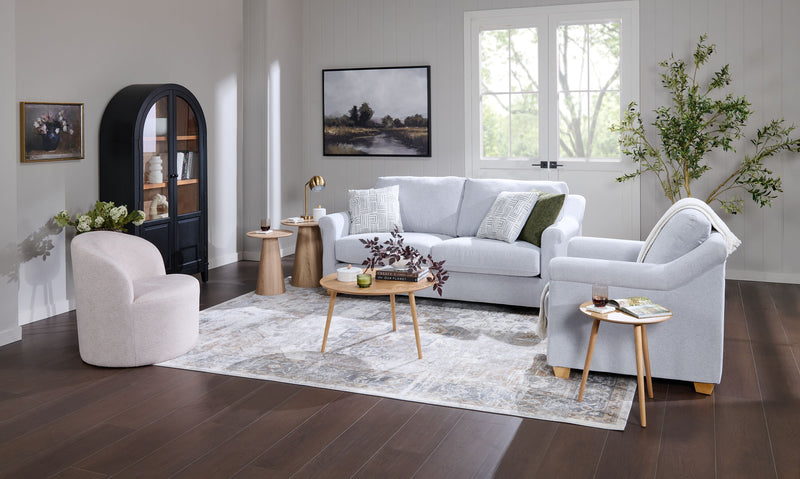 Sofa contemporain Finesse de 81 po en tissu de chenille - rain
