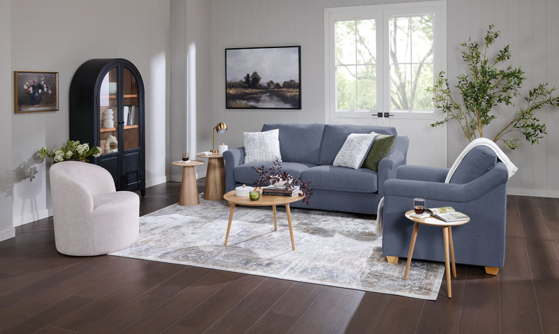 Fauteuil contemporain Finesse de 37 po en tissu de chenille - mousse de silex