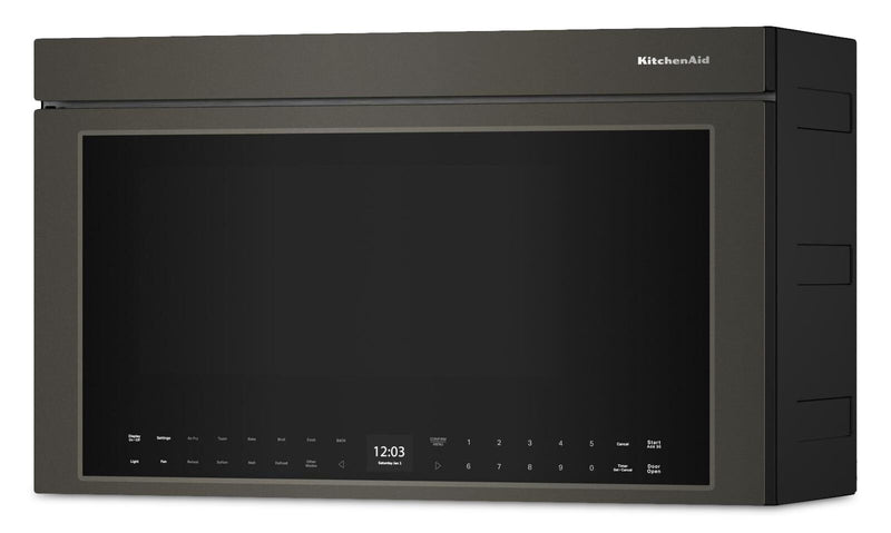 Four à micro-ondes à hotte intégrée intelligent multifonctionnel KitchenAid à installation affleurée - minerai noir - YKMMF530PBE