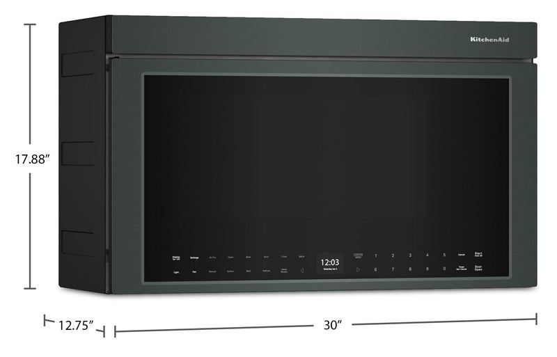 Four à micro-ondes à hotte intégrée intelligent multifonctionnel KitchenAid à installation affleurée - genièvre - YKMMF530PJP
