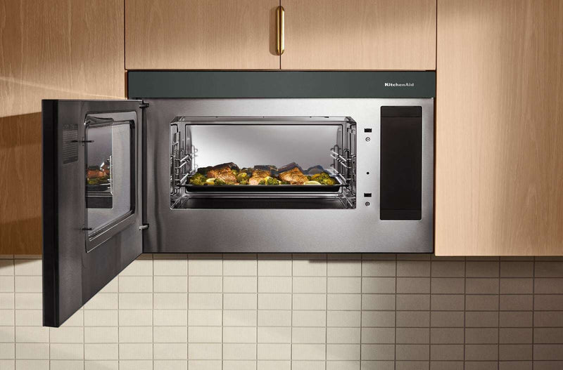 Four à micro-ondes à hotte intégrée intelligent multifonctionnel KitchenAid à installation affleurée - genièvre - YKMMF530PJP
