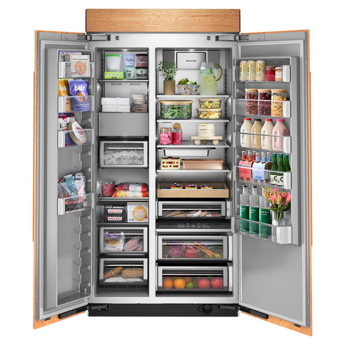 Réfrigérateur encastré côte à côte KitchenAid de 42 po et de 25,5 pi³ – prêt à recevoir un panneau – KBSN742TPA