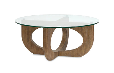 Kerwin 40" Coffee Table with Glass Top - Almond | Table à café Kerwin de 40 po avec dessus en verre - amande