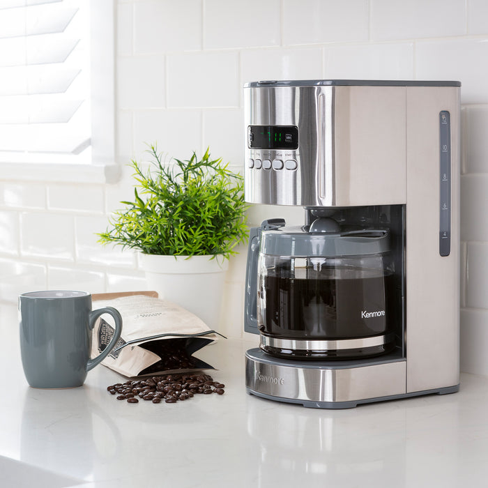 Cafetière programmable Kenmore de 12 tasses avec gestion de l’arôme et affichage numérique - KKCM12S