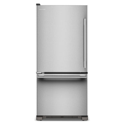 KitchenAid 30" 19 Cu. Ft. Standard-Depth Bottom Mount Refrigerator - KRBL130SPS | Réfrigérateur KitchenAid de 19 pi³ et de 30 po de profondeur standard à congélateur inférieur - KRBL130SPS