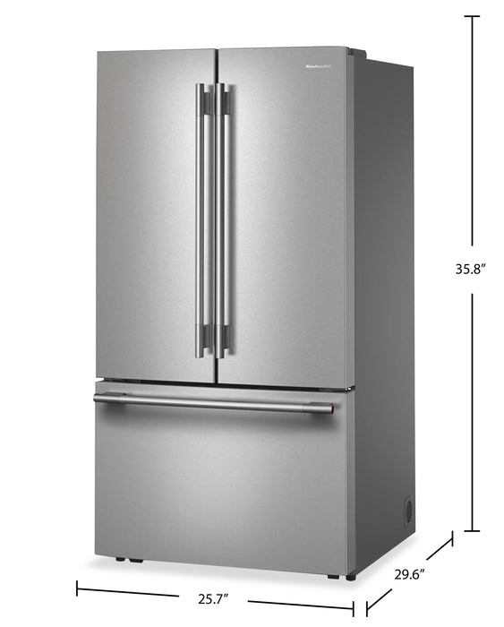 Réfrigérateur à portes françaises KitchenAid de 31 pi³ – acier inoxydable avec fini PrintShieldMC – KRFF336SPS