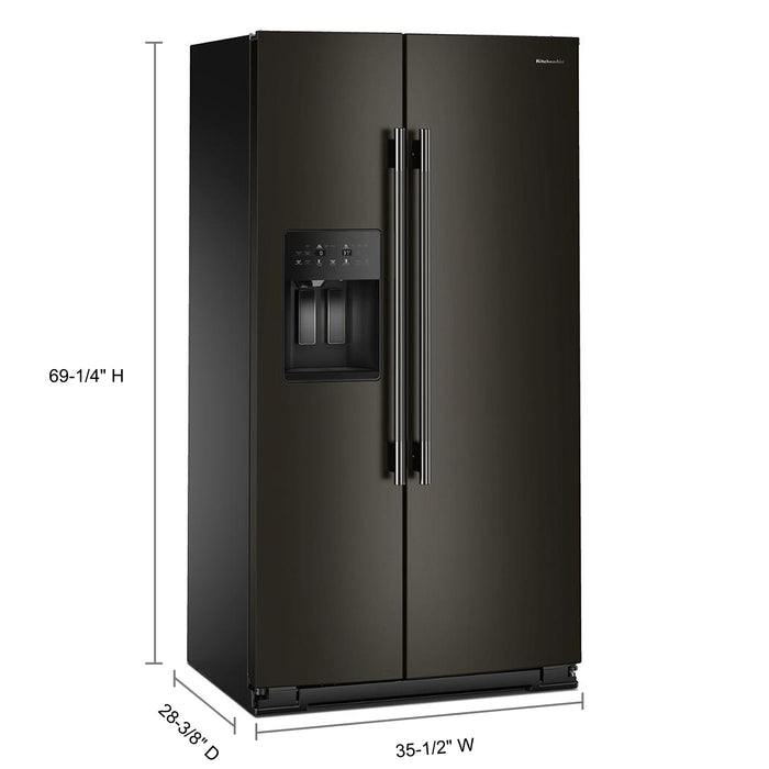 Réfrigérateur KitchenAid de 21 pi3 et de 36 po de profondeur comptoir  - minerai noir - KRSC536RBE