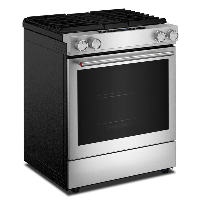 Cuisinière hybride encastrée KitchenAid de 6,4 pi3 et de 30 po - acier inoxydable PrintShieldMC - KSDV730TPS