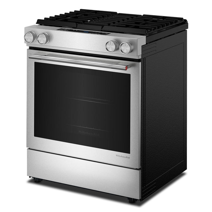 Cuisinière hybride encastrée KitchenAid de 6,4 pi3 et de 30 po - acier inoxydable PrintShieldMC - KSDV730TPS