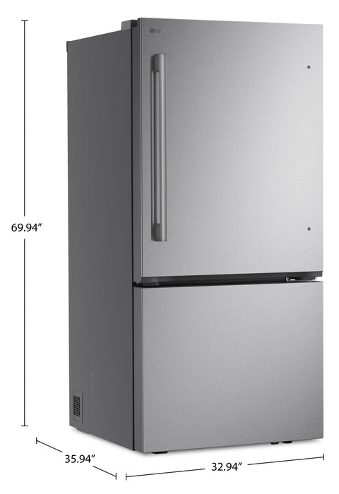 Réfrigérateur LG de 26 pi3 et de 33 po de profondeur standard à congélateur inférieur - LB26H2200S \t