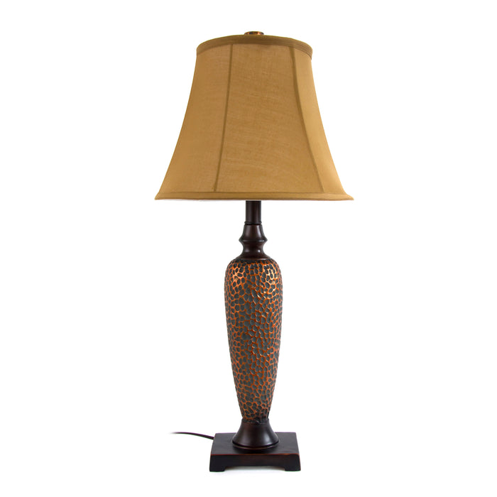 Ensemble 3 pièces Elegant Designs de 2 lampes de table et de 1 lampe à pied - bronze martelé
