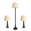 Ensemble 3 pièces Elegant Designs de 2 lampes de table et de 1 lampe à pied - bronze restauré