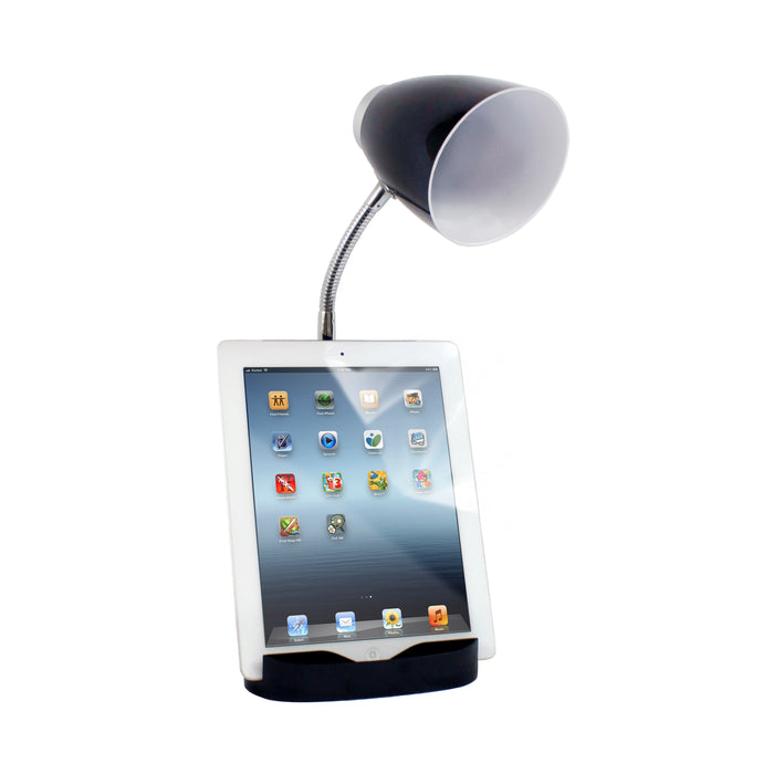 Lampe de bureau à col de cygne de Limelights avec support pour livre ou iPad - noire