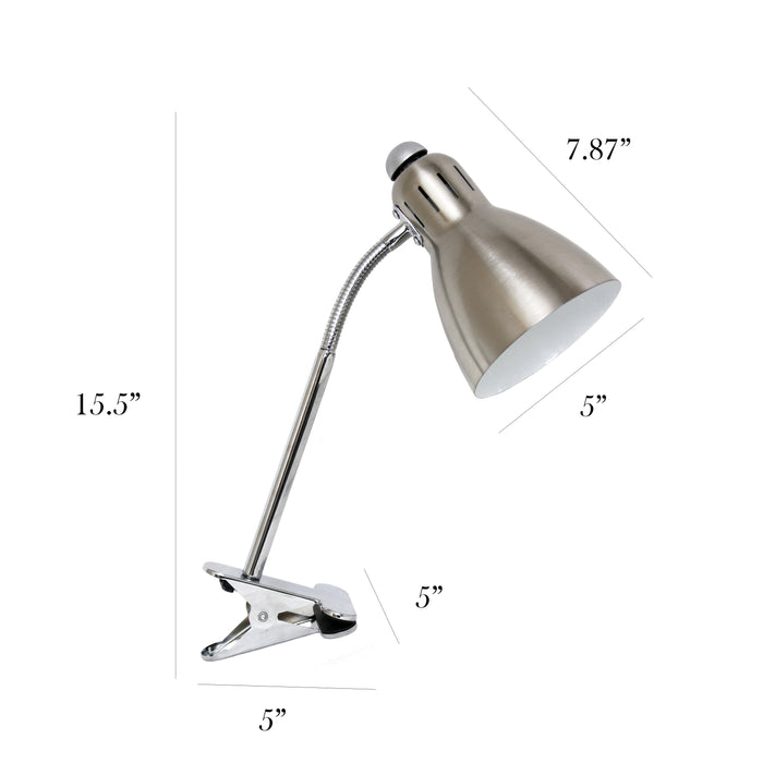 Lampe de bureau de Simple Designs à pince réglable - nickel brossé
