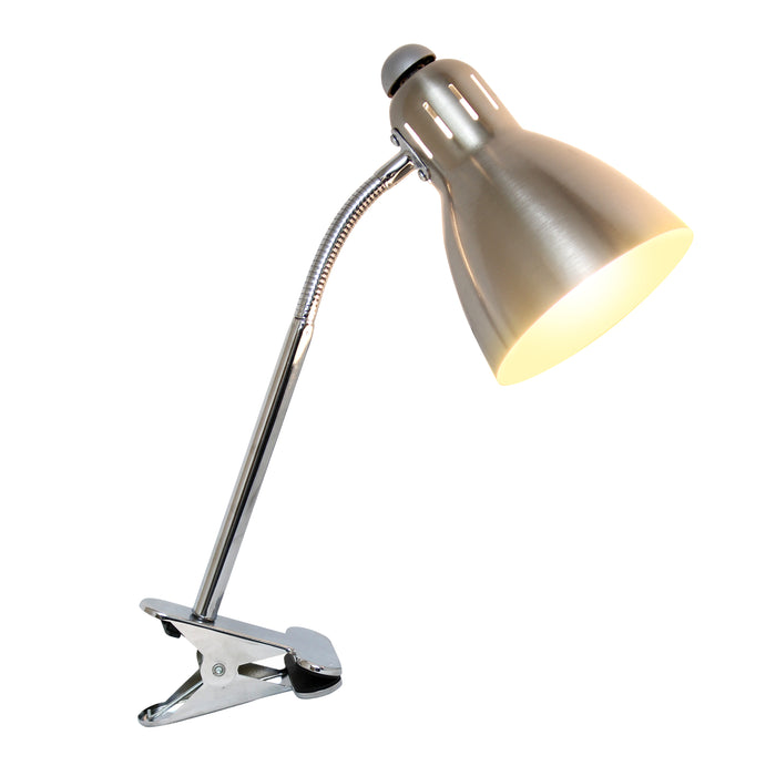 Lampe de bureau de Simple Designs à pince réglable - nickel brossé