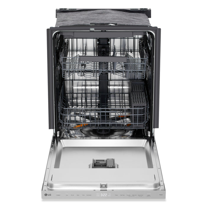 Lave-vaisselle FlushFitMC de LG de 23,75 po et de 46 dBA avec commandes sur le dessus et 3e panier - acier inoxydable - LDNPQ445S