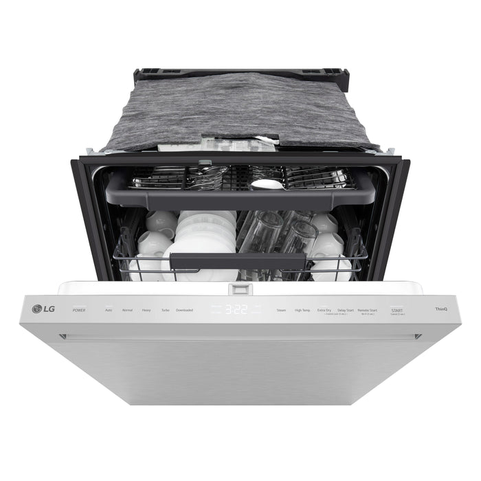 Lave-vaisselle FlushFitMC de LG de 23,75 po et de 46 dBA avec commandes sur le dessus et 3e panier - acier inoxydable - LDNPQ445S