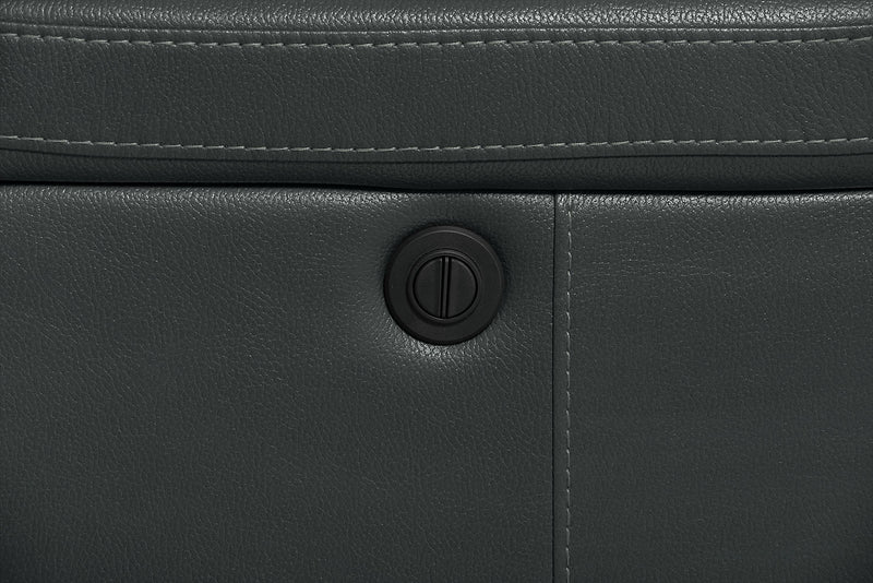 Sofa sectionnel à inclinaison électrique Leo 5 pièces en tissu d’apparence cuir - gris