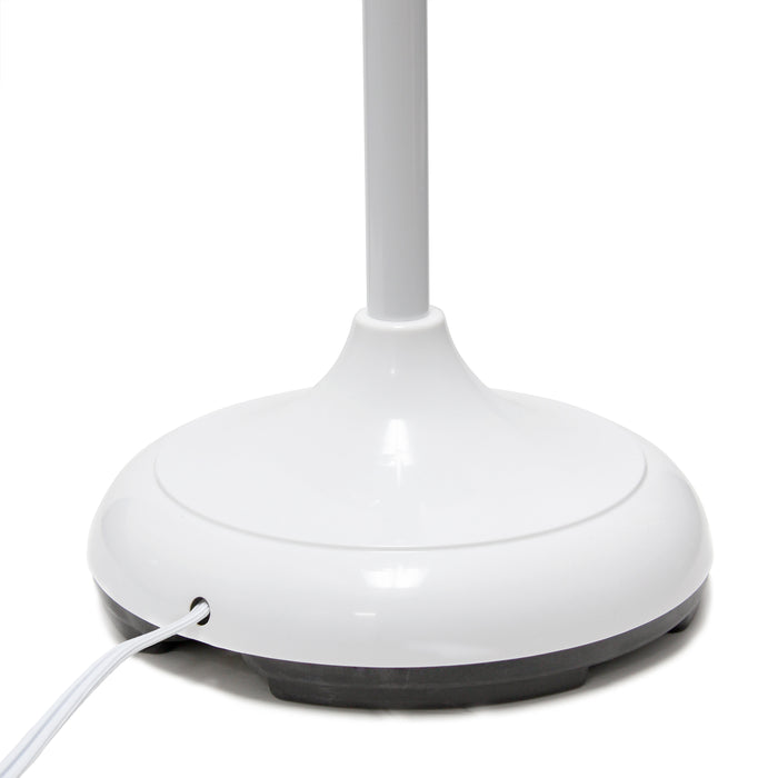 Lampe à pied contemporaine Medusa de Simple Designs de 67 po à plusieurs têtes à 5 ampoules avec col de cygne réglable - rose, blanche et grise