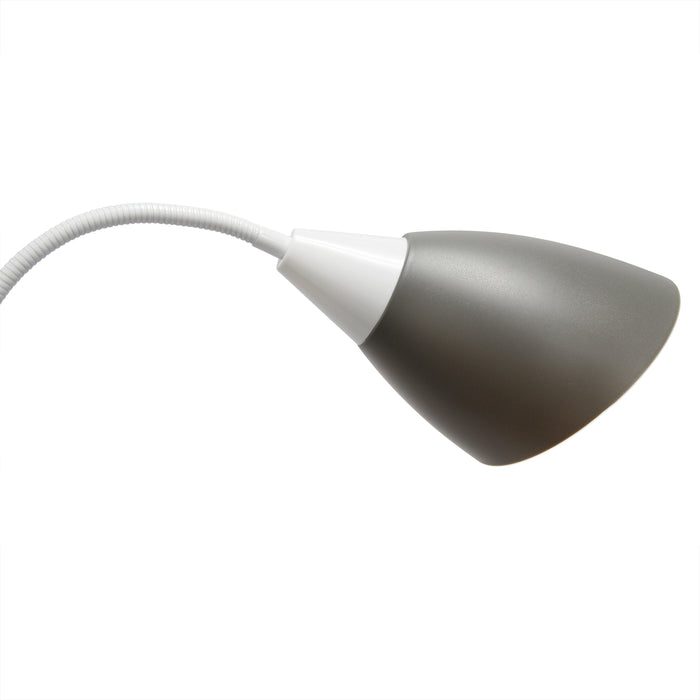 Lampe à pied contemporaine Medusa de Simple Designs de 67 po à plusieurs têtes à 5 ampoules avec col de cygne réglable - rose, blanche et grise