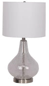 Lampe de table Elsie de Kort & Co. de 25 po en verre transparent avec port USB-C