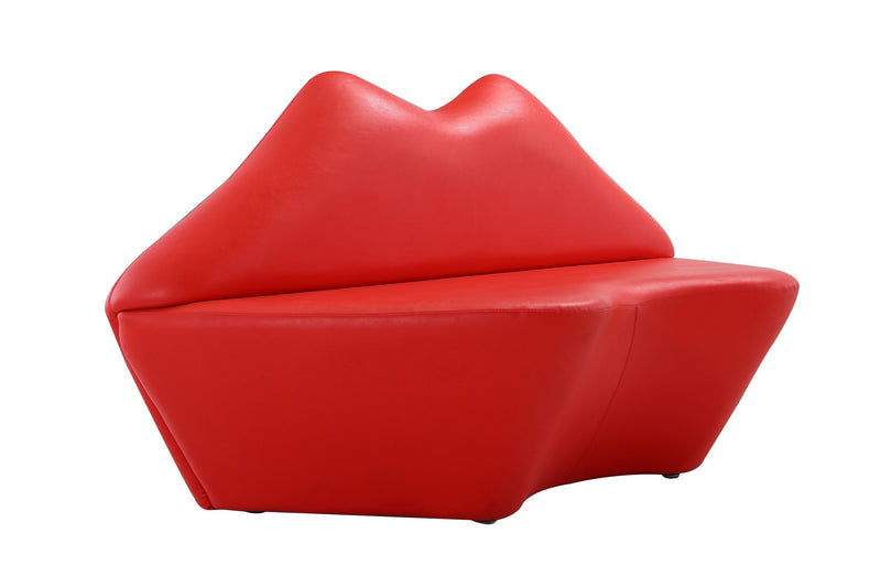 Causeuse Kiss Manhattan Comfort de 61,8 po en similicuir - rouge