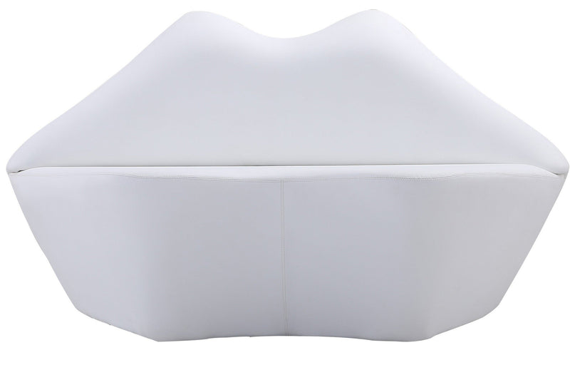 Causeuse Kiss de Manhattan Comfort de 61,8 po en similicuir - blanche