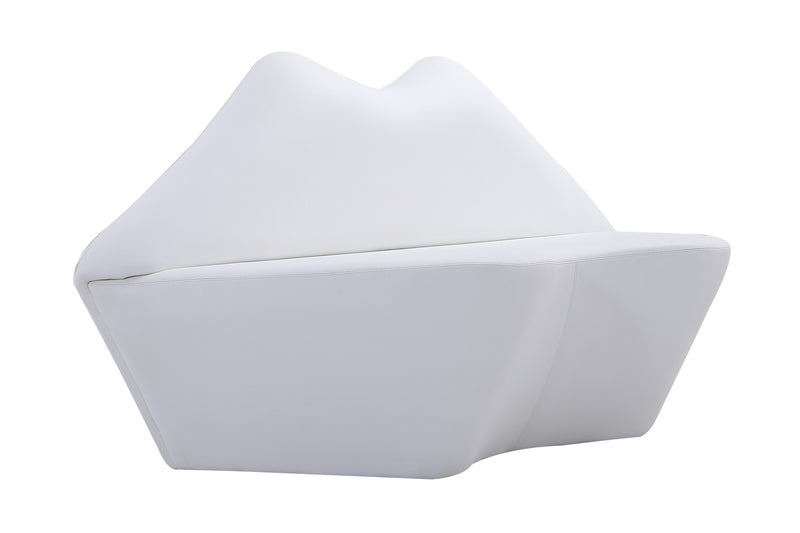 Causeuse Kiss de Manhattan Comfort de 61,8 po en similicuir - blanche