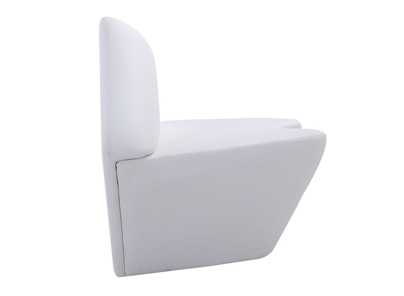 Causeuse Kiss de Manhattan Comfort de 61,8 po en similicuir - blanche