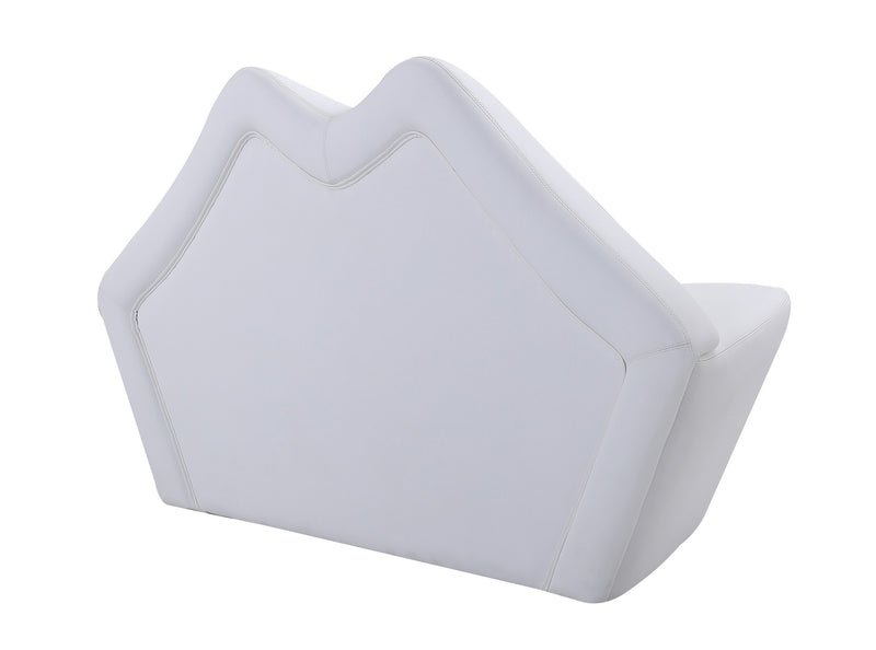 Causeuse Kiss de Manhattan Comfort de 61,8 po en similicuir - blanche