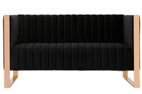 Causeuse Trillium de Manhattan Comfort de 57,48 po en velours - noire et dorée