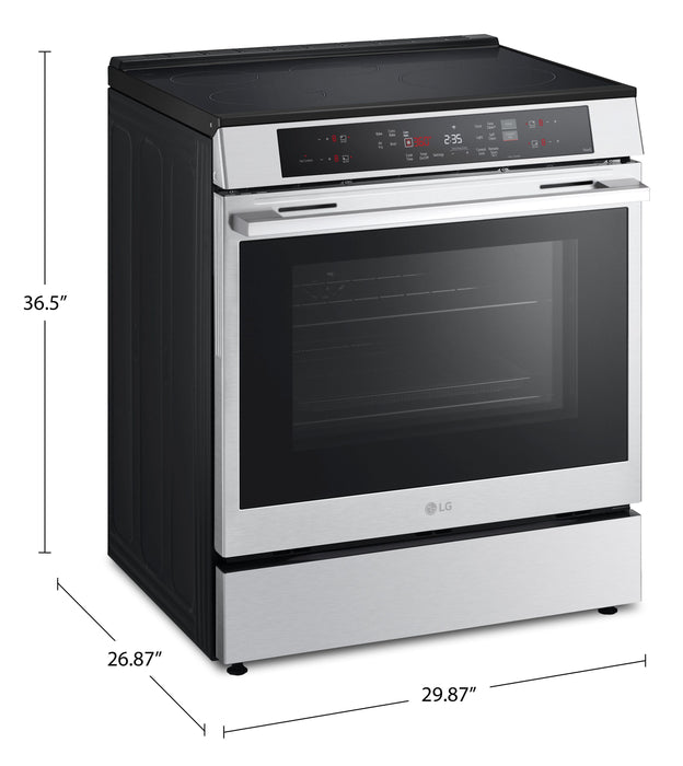 Cuisinière à induction LG de 6,3 pi3 et de 30 po avec friture à air - acier inoxydable PrintProofMC - LSIL6332XE 