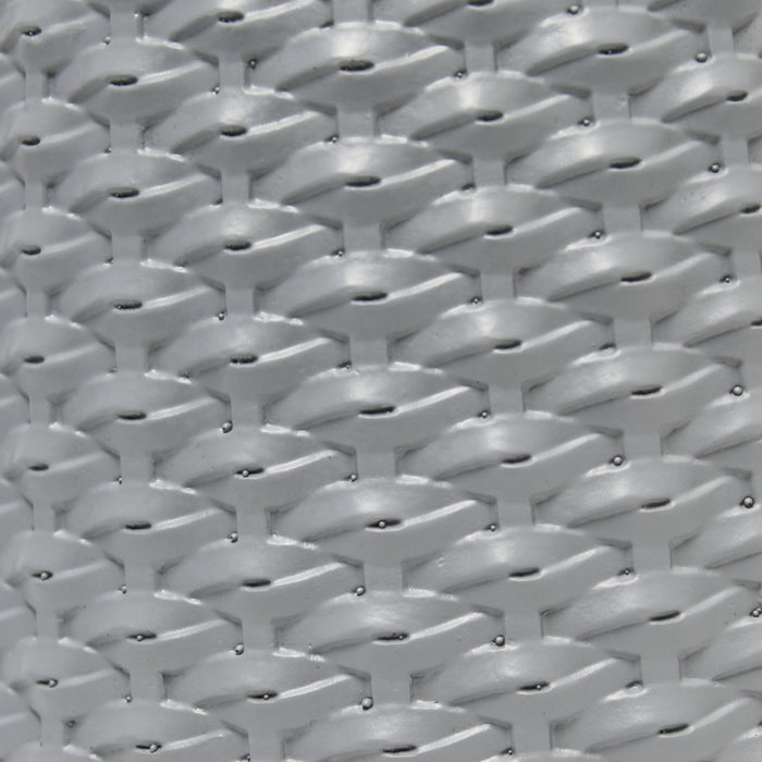 Lampe de table traditionnelle de Simple Designs de 20,4 po en céramique avec texture de mailles retournées et abat-jour cylindrique en tissu blanc - grise