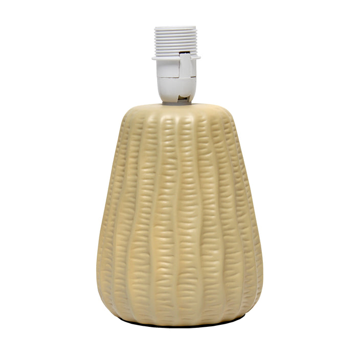 Mini lampe de table pastel, texturée, traditionnelle et moderne de Simple Designs de 11,02 po en céramique avec abat-jour en tissu assorti - tan