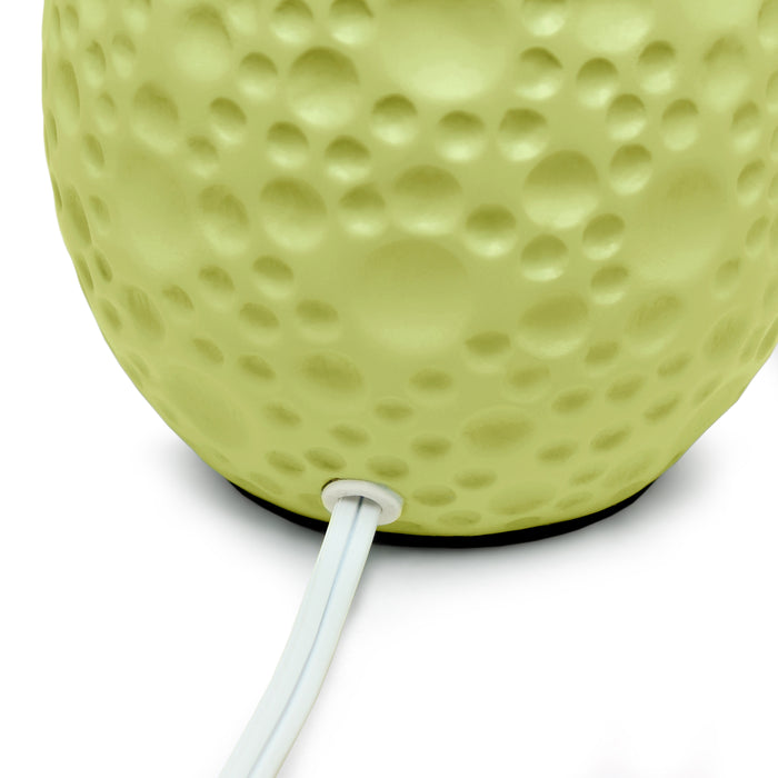 Lampe de table de Simple Designs ovale en céramique à stuc texturé - verte