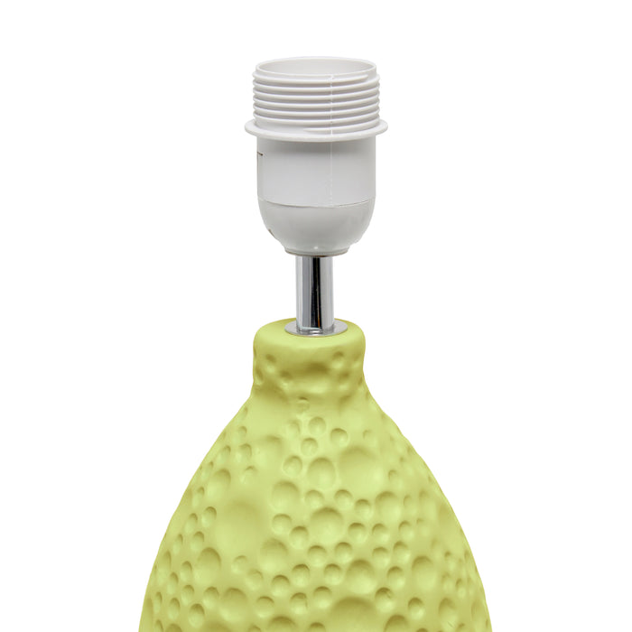 Lampe de table de Simple Designs ovale en céramique à stuc texturé - verte