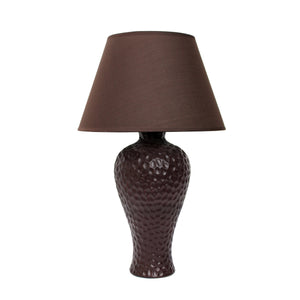 Lampe de table de Simple Designs courbée en céramique à stuc texturé - brune