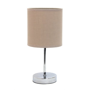 Mini lampe de table de base de Simple Designs chromée - beige