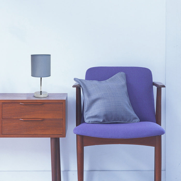 Mini lampe de table de base de Simple Designs chromée - bleue
