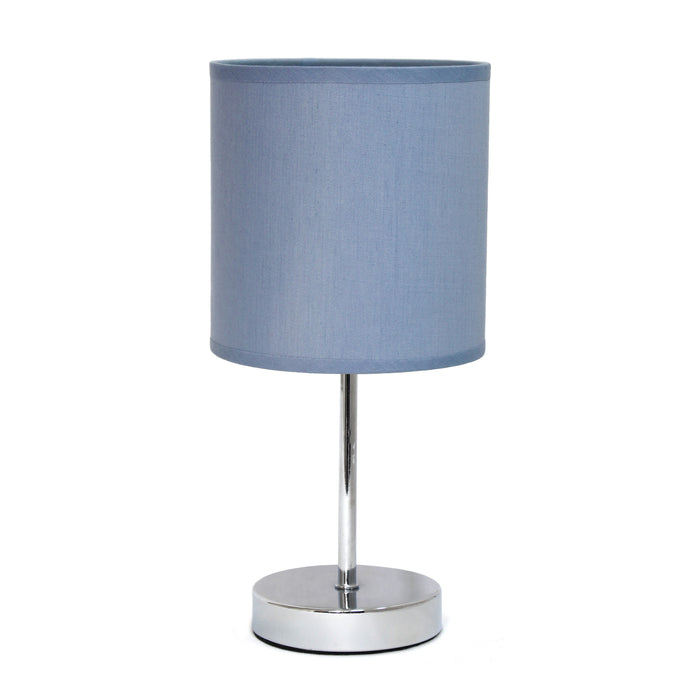 Mini lampe de table de base de Simple Designs chromée - bleue