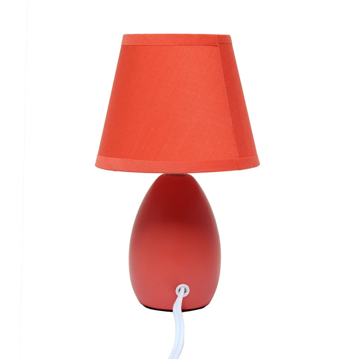 Mini lampe de table de Simple Designs en céramique en forme d’œuf - orange