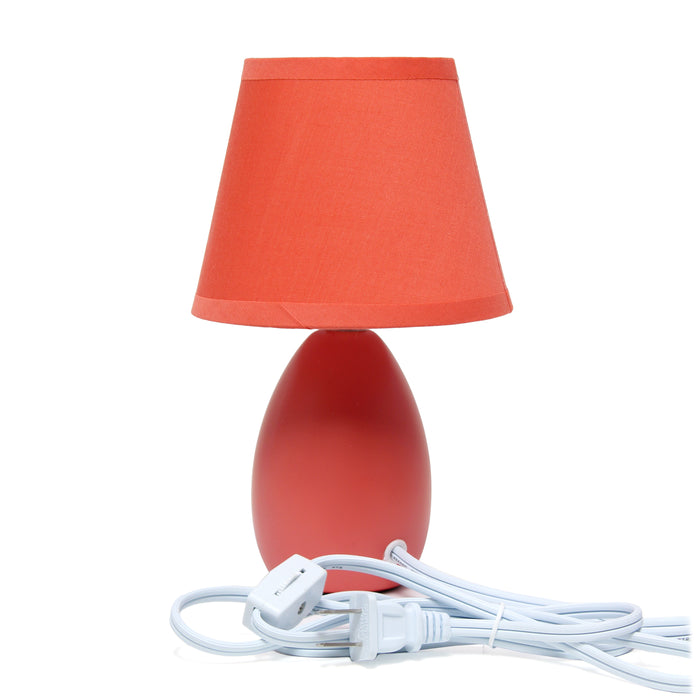Mini lampe de table de Simple Designs en céramique en forme d’œuf - orange