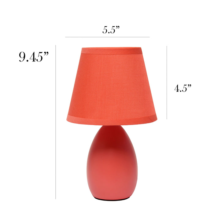 Mini lampe de table de Simple Designs en céramique en forme d’œuf - orange