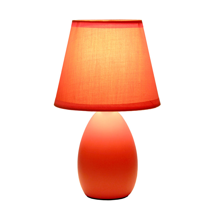 Mini lampe de table de Simple Designs en céramique en forme d’œuf - orange
