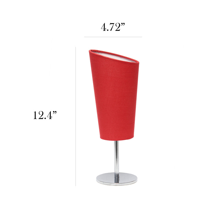 Mini lampe de table de Simple Designs avec abat-jour incliné en tissu - rouge