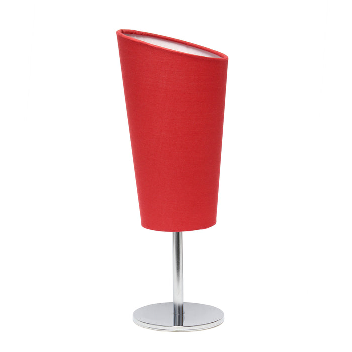 Mini lampe de table de Simple Designs avec abat-jour incliné en tissu - rouge