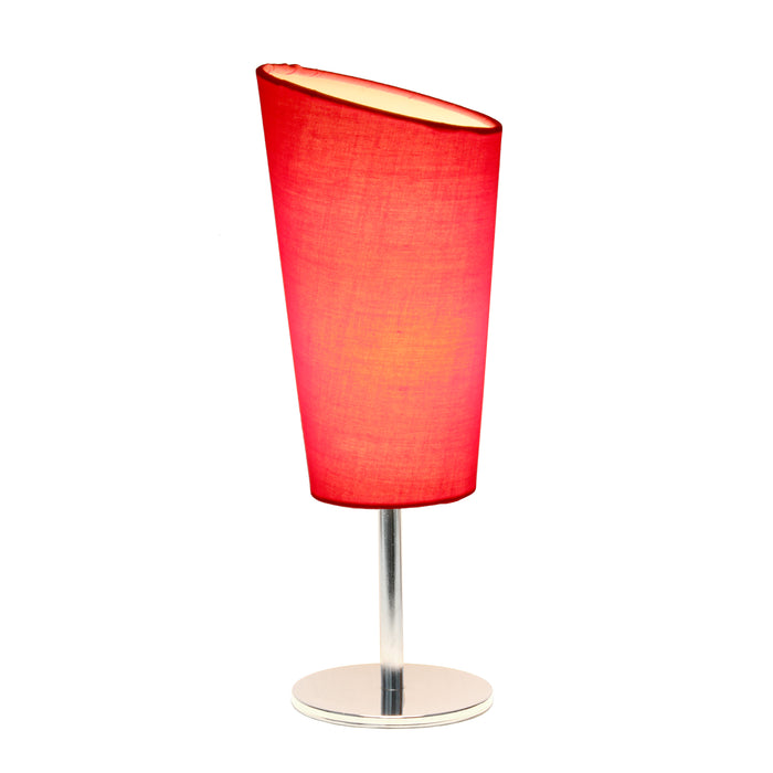 Mini lampe de table de Simple Designs avec abat-jour incliné en tissu - rouge